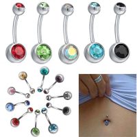 ♛จิวสะดือสแตนเลสแท้ จิวหูสแตนเลสแท้ ✱ Navel 2 CZ ✱ Korean earring navel CZ Stainless Steel ascessories