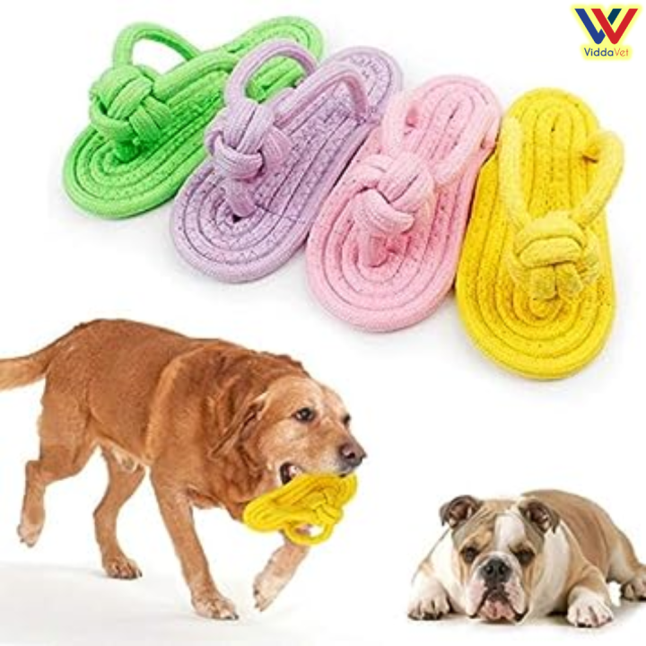 4 PC Rope Dog Toy Tug Interactive Toys Chewing Puppy Teething