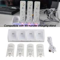 0 "": Gaming Handle Charger พร้อมไฟแสดงสถานะเกมส่วนประกอบ4-In-1รีโมทคอนล Gaming Handle แท่นชาร์จสำหรับ WII Gamepad