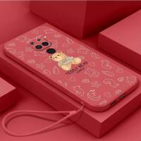 เคส Redmi Note 9 Redmi 10X( 4G) เคสนิ่มใส่โทรศัพท์ซิลิโคนเหลวเคสเคสกันกระแทกมือถือเรียบลายการ์ตูนหมีน่ารักพร้อมสายคล้อง