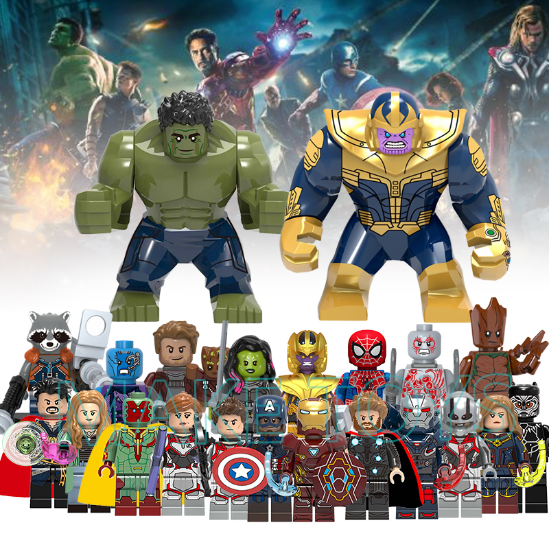Avengers Minifigures Marvel XMen DC Iron Man Thor Captain America Thanos Hulk 