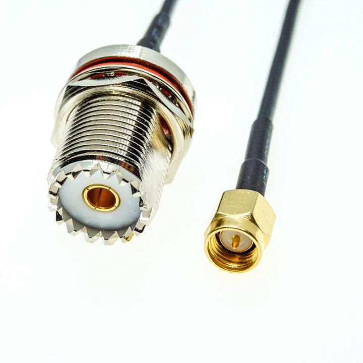 sma-male-plug-to-so239-uhf-female-bulkhead-rf-jumper-pigtail-cable-rg174-coax-connector-electrical-connectors