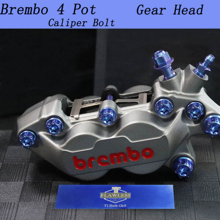 FlawlessTi Gr5 Titanium Brembo 4 Piston Brake Caliper Bolt Banjo Bolt