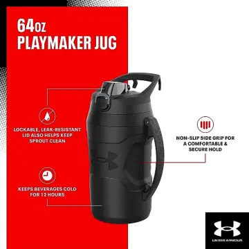 Under Armour Dominate Stainless Steel Water Bottle, 24oz, Silicon Body  Grip, Vacuum Insulated, Carabiner Hook Carry, Protective Cap, Leak Proof,  For