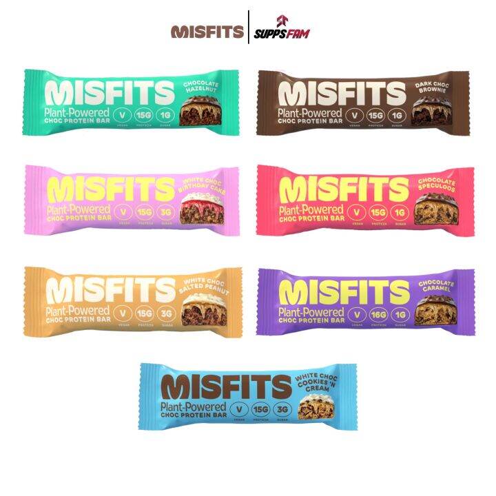 Misfits Vegan Protein Bar (1 PIECE) All Flavors & Sizes Plant Based