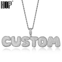 ❧☒  Hip Hop Iced Out Letters Custom Name Chain Pendants Necklaces Men Jewelry With Tennis