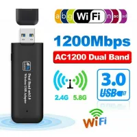 USB อะแดปเตอร์ Wifi 1200Mbps Dual Band 2.4G 5.8G USB 3.0 Wifi 802.11 AC อะแดปเตอร์เครือข่ายไร้สายสำหรับแล็ปท็อปเดสก์ท็อป