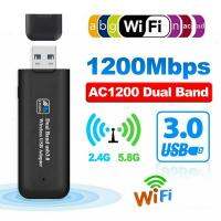 อะแดปเตอร์ USB WiFi 1200Mbps Dual Band 2.4G 5.8G USB 3.0 WiFi 802.11 AC อะแดปเตอร์เครือข่ายไร้สายสำหรับแล็ปท็อปเดสก์ท็อป