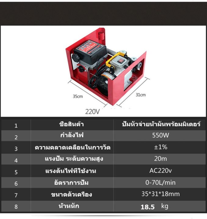 ปั้มน้ำมัน-ปั้มหัวจ่ายน้ำมันพร้อมมิเตอร์วัดระดับน้ำมัน-ไฟ220v-แรงมาก-60-ลิตร-นาที