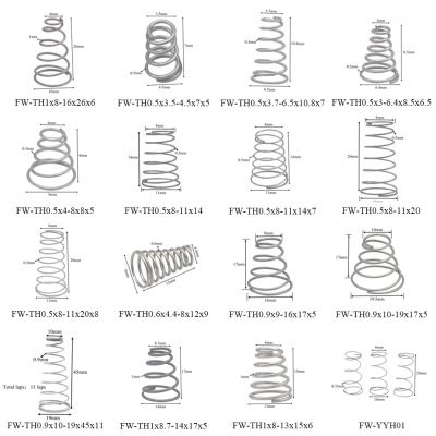 10PCS  Multi Size Mini Stainless Steel Tower Pressure Spring conjoined Conical Compression Contact Springel Electrical Connectors