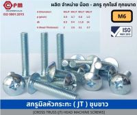 สกรูมิล สกรูมิลหัวกระทะ (JT)ชุบขาว M6X25 (ยกกล่อง บรรจุ 500 ตัว) [CROSS TRUSS(JT)] HEAD MACHINE SCREWS]