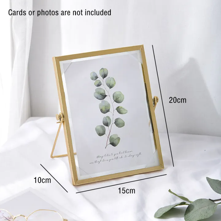 Nordic Gold Metal and Glass Photo Frame Desktop Picture Brass Frames