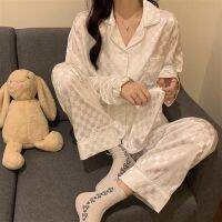 ชุดนอนสตรีฤดูใบไม้ร่วงผ้าไหมน้ำแข็งแขนยาวสองชิ้นผู้หญิงผ้าไหม homewear SF1307 z