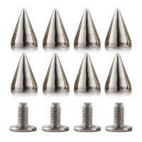 100 Sets of Punk Rivets 7x9.5mm Silver Nails Metal Conical Clothing Shoe Leather Belt Bag Accessories Versatile