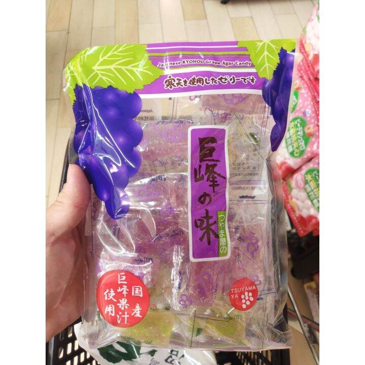 อาหารนำเข้า-japanese-candy-soft-candy-fruit-dk-tsuyamaya-solf-candy-fruity-180-1kggrape-215g