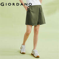 GIORDANO ผู้หญิง ผ้าฝ้ายแท้ทอสีทึบเอวกึ่งยางยืดกางเกงลำลองบาง Free Shipping 05403314