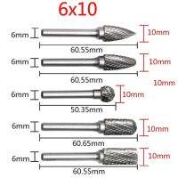 【✔In stock】 jinlan7363036 ตะไบหัวบด5ชิ้น10/12มม. เส้นผ่าศูนย์กลาง6มม. ก้านตัดคู่ทังสเตนตะไบโรตารีคาร์ไบด์เครื่องมือตัด Burs Bor Putar บิตเครื่องเจียร