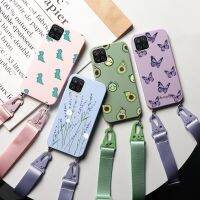 [2023สุดฮอต] เคส A12สำหรับ Samsung Galaxy,เคส M12 F12สายคล้องแบบคาดตัวซิลิโคนฝาครอบ TPU สำหรับ Samsung Samsung สายคล้องคอลายดอกไม้12ม. 12ม. 12น. 12น. 12น.