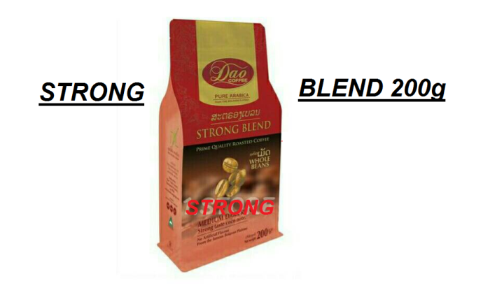 เมล็ดกาแฟคั่ว Dao Strong Blend 200กรัม( คั่วเข้ม)