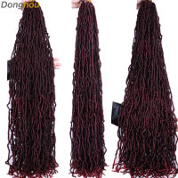 Donghou 18 24 36 Inch Nu Locs Crochet Hair Faux Locks Crochet Braid Curly Hair Nu Soft Locs meche de cheveux pour crochet braid