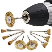 3/9Pcs Polishing Grinding Wheel T-shaped Small Brush Accessories Steel Wire Brass Mini Brush Rotary Tool for Dremel Drill