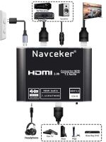 2021ตัวแยกออดิโอ HDMI 4K ตัวแปลง SPDIF HDMI 5.1 HDMI เป็น HDMI แปลงเป็น RCA แยกออปติกสวิตช์ทอสลิงก์ดิจิตอล7.1หัวแปลงสัญญาณ HDMI