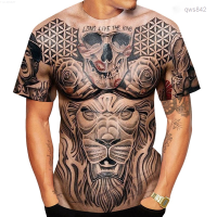 Fashion (สต็อกเพียงพอ) NEW Mens Funny Muscular Men T-Shirt 3D Printing T-Shirt Casual Round Neck Short Sleeve T-Shirt Oversized Quick Dry Clothing คุณภาพสูง size:S-5XL