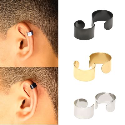 【YF】 Fashion Simple Classic Geometry CC Earrings Stainless Steel Ear Cuffs Men Womens Clips 2023 Trendy