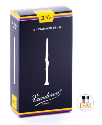 Vandoren ลิ้นบีแฟลต คลาริเน็ต รุ่น Traditional กล่องน้ำเงิน No.3.5 Bb Clarinet Reed Traditional No.3.5 (กล่องละ 10 อัน)
