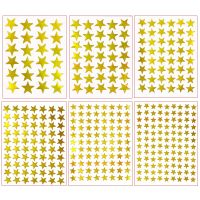 【CW】¤☁  10sheets/bag Gold Star Sticker Stamping Five Pointed Childrens Reward Teacher Label