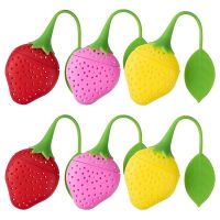 6PCS Silicone Loose Tea Infuser Strawberry Shaped Tea Filling Reusable Tea Cup Filter