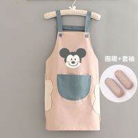 High-end new 2022 waterproof and oil-proof kitchen home cooking apron female small fresh foreign style waist work custom printing