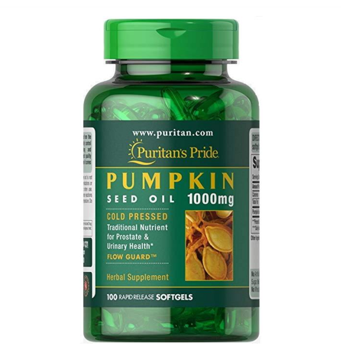 ตรงปก ของแท้ นำเข้า USA Puritans Pride Pumpkin Seed Oil 1000 Mg 100 Softgels Protect Prostate ป้องกันต่อมลูกหมาก น้ำมันเมล็ดฟักทอง