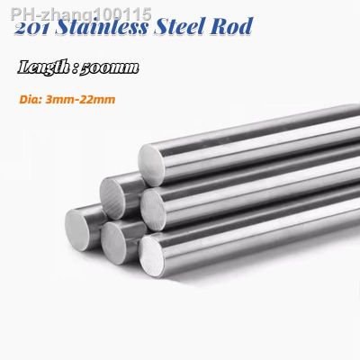 1PCS 201 Stainless Steel Rod Diameter 3/4/5/6/8/9/10/12-18mm Linear Shaft Metric Round Rod Bars Length 500mm Zero Cut Machining