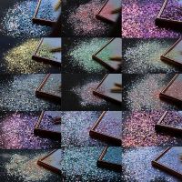 New!!!50G/Bag 15 colors chameleon sequins -Holographic Glitter Powder Nail Art Decorations 3D Design Laser Sequins 1bag