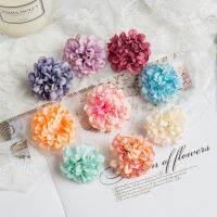 【cw】50PCS Artificial Flowers Ball Material Silk Carnation Head Wedding Decorative Wreath Christmas Home Decor Bride Brooch DIY A Cap