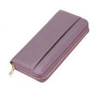 [COD] accordion leather mens anti-degaussing zipper bag womens coin purse genuine clutch