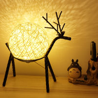 Sheep night light 15 cm creative ins usb projection table lamp bedroom bedside Nordic deer baby breastfeeding eye care children