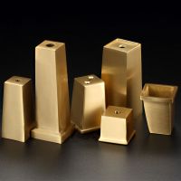 ✷✌∏ Square Brass Cabinet Leg Cover Tapered Chair Feet Covers High Furniture Ferrules Sofa Legs Cup