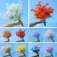 ↂ■℗ 50cm High Quality Peony Flowers Silk Artificial Bouquet Daisy DIY Babybreaths Small Decor Wedding Flowers Home Fake Accesso I7W4