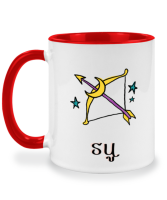 แก้วกาแฟราศีราศีธนู Sagittarius แก้วเซรามิค แก้วสกรีน แก้วสองสี twotone coffee mug เหมาะสำหรับเป็นของขวัญ ของที่ระลึก