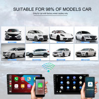 Podofo Wireless Android Auto Adapter ไร้สาย Apple CarPlay Ai USB Type-C Dongle Bluetooth สำหรับ Audi VW Benz Honda Ford