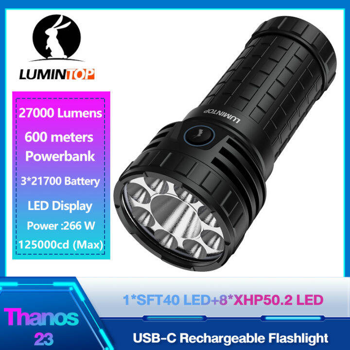 Lumintop Thanos 23 High Lumens Flashlights Rechargeable 21700 Torch ...