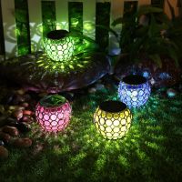 ▧ LED Solar Hanging Lantern Solar Ball Lamp Hollow-out Light Outdoor Waterproof Landscape Lighting for Garden Yard Lawn Decoration