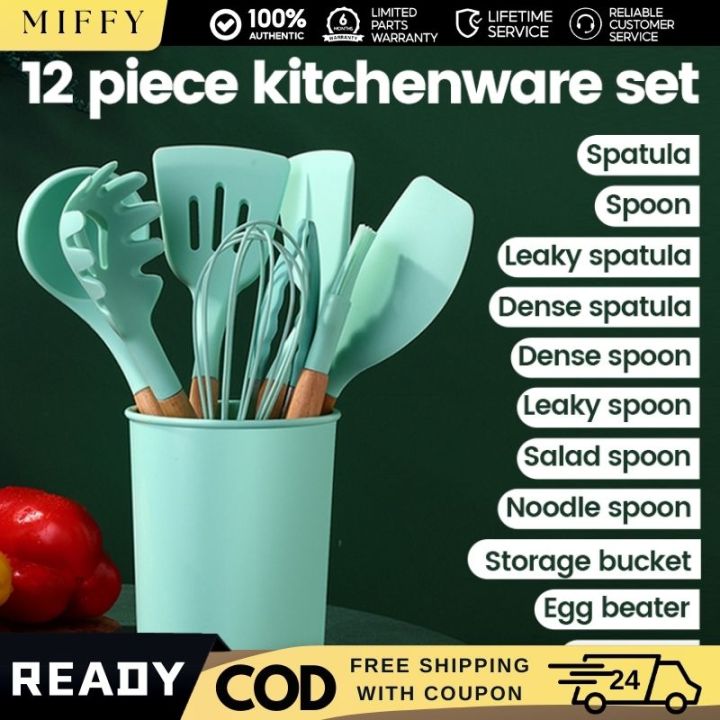 Silicone Green Kitchen Utensil (Set of 24)