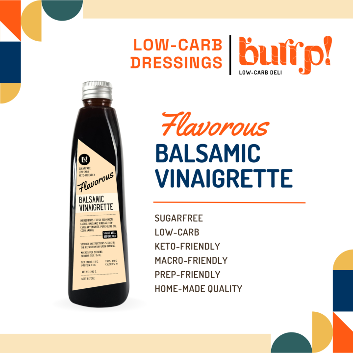 Burrp Balsamic Vinaigrette Dressing 350 ml Sugarfree Low Carb Keto