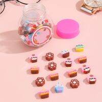 50pcs/bucket Cartoon Cute Cake Shaped Eraser For Students