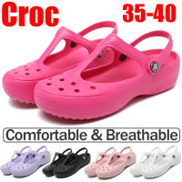 ระบายอากาศ Croc หลุมรองเท้าผู้หญิงลื่นสวมใส่ด้านนอกหนา Soled รองเท้าแตะแฟชั่นใหม่แพลตฟอร์มรองเท้าแตะรองเท้าแตะสวนรองเท้า Clog