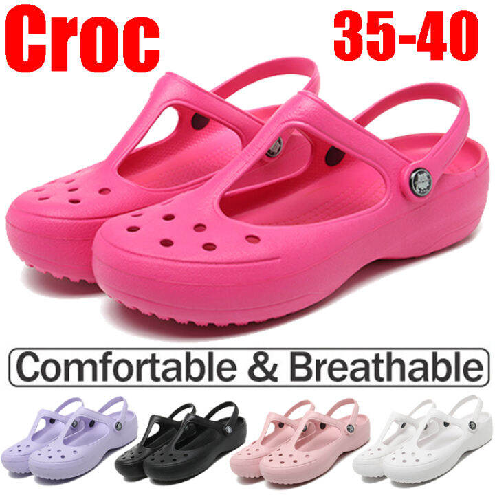 Breathable croc hole shoes women's non-slip outer wear thick-soled ...