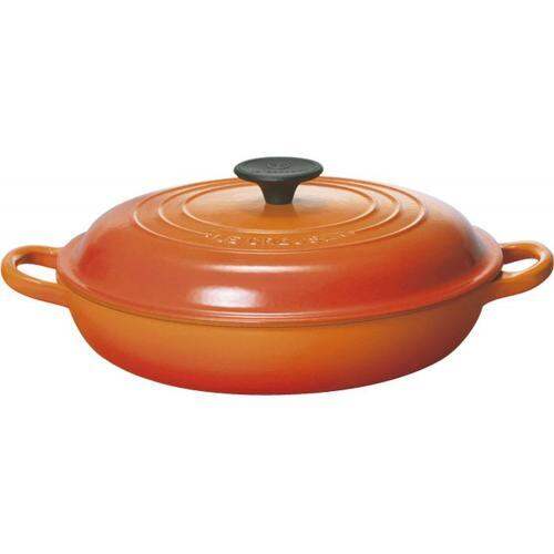 Le Creuset Cast Enamel Pot Buffet Casserole 26 cm Orange Gas IH Oven